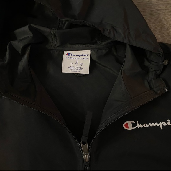 Black Champion Half Zip Pullover Hoodie - Picture 2 of 2